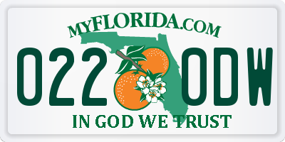FL license plate 0220DW