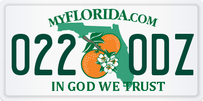 FL license plate 0220DZ