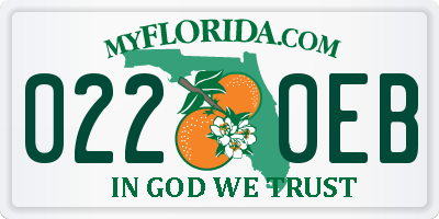 FL license plate 0220EB
