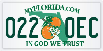 FL license plate 0220EC