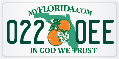 FL license plate 0220EE
