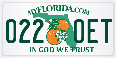 FL license plate 0220ET