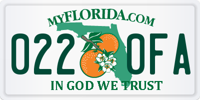 FL license plate 0220FA