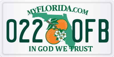 FL license plate 0220FB