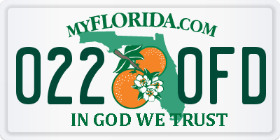 FL license plate 0220FD