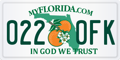 FL license plate 0220FK