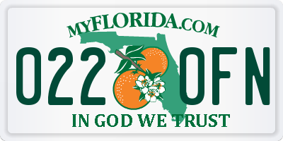 FL license plate 0220FN