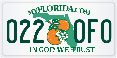 FL license plate 0220FO