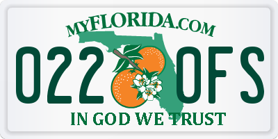 FL license plate 0220FS
