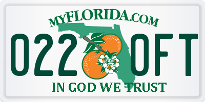 FL license plate 0220FT