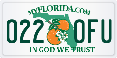 FL license plate 0220FU