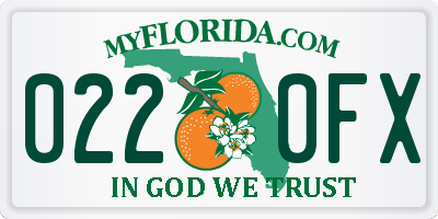 FL license plate 0220FX