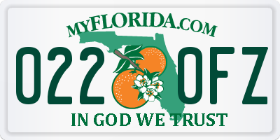 FL license plate 0220FZ