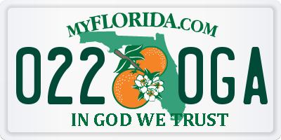 FL license plate 0220GA