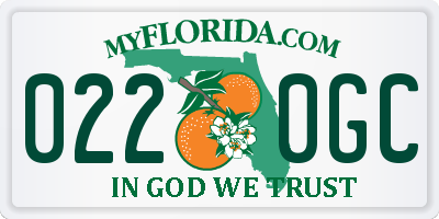 FL license plate 0220GC