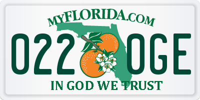 FL license plate 0220GE