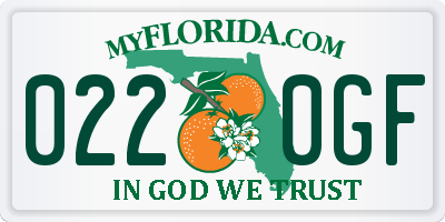 FL license plate 0220GF