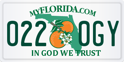 FL license plate 0220GY