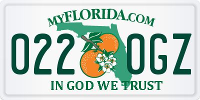 FL license plate 0220GZ