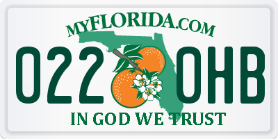FL license plate 0220HB