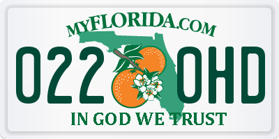 FL license plate 0220HD
