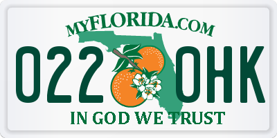 FL license plate 0220HK