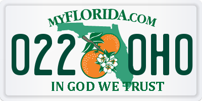 FL license plate 0220HO