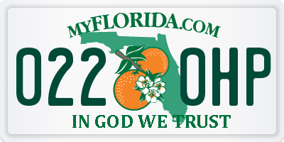 FL license plate 0220HP