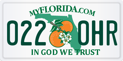 FL license plate 0220HR
