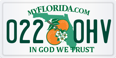 FL license plate 0220HV