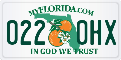FL license plate 0220HX