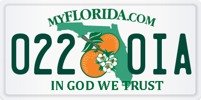 FL license plate 0220IA