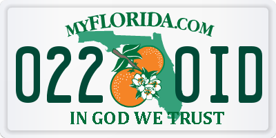 FL license plate 0220ID