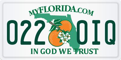 FL license plate 0220IQ
