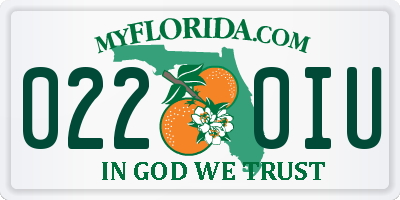 FL license plate 0220IU