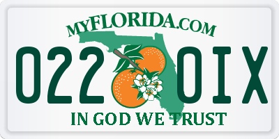 FL license plate 0220IX