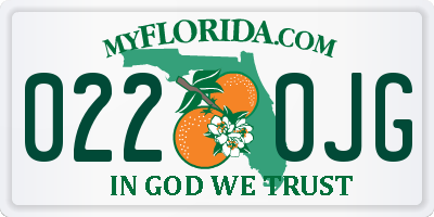 FL license plate 0220JG