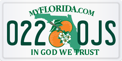 FL license plate 0220JS