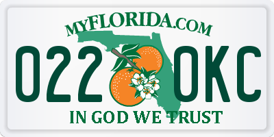 FL license plate 0220KC