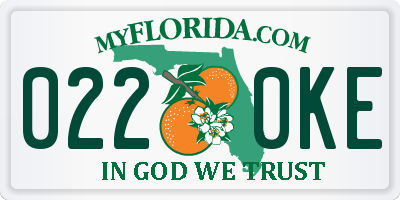 FL license plate 0220KE