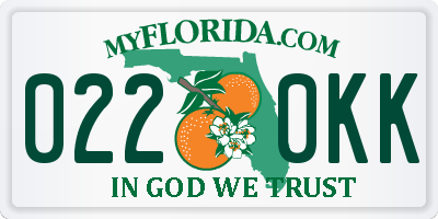 FL license plate 0220KK