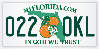 FL license plate 0220KL