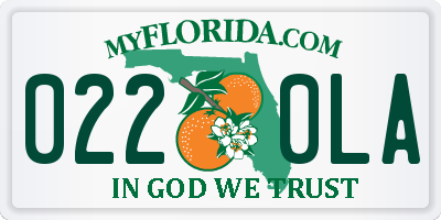 FL license plate 0220LA