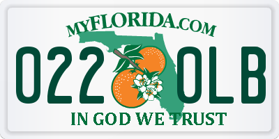FL license plate 0220LB