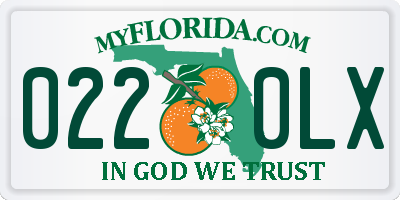 FL license plate 0220LX