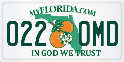 FL license plate 0220MD