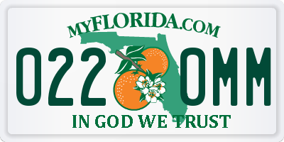 FL license plate 0220MM