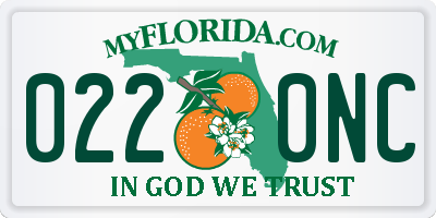 FL license plate 0220NC