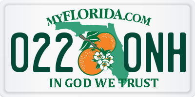 FL license plate 0220NH