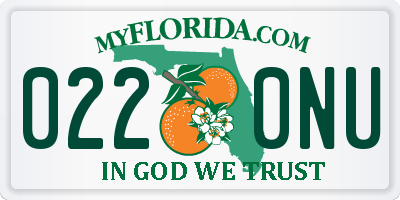 FL license plate 0220NU